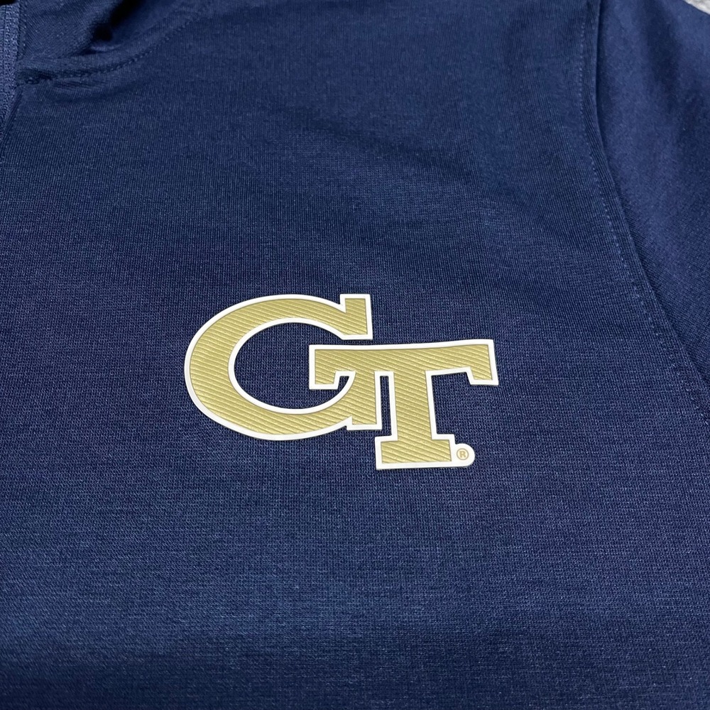 Georgia Tech Yellow Jackets Pullover Mens Medium Navy Blue Adidas 1/4 Zip NCAA - Picture 5 of 13